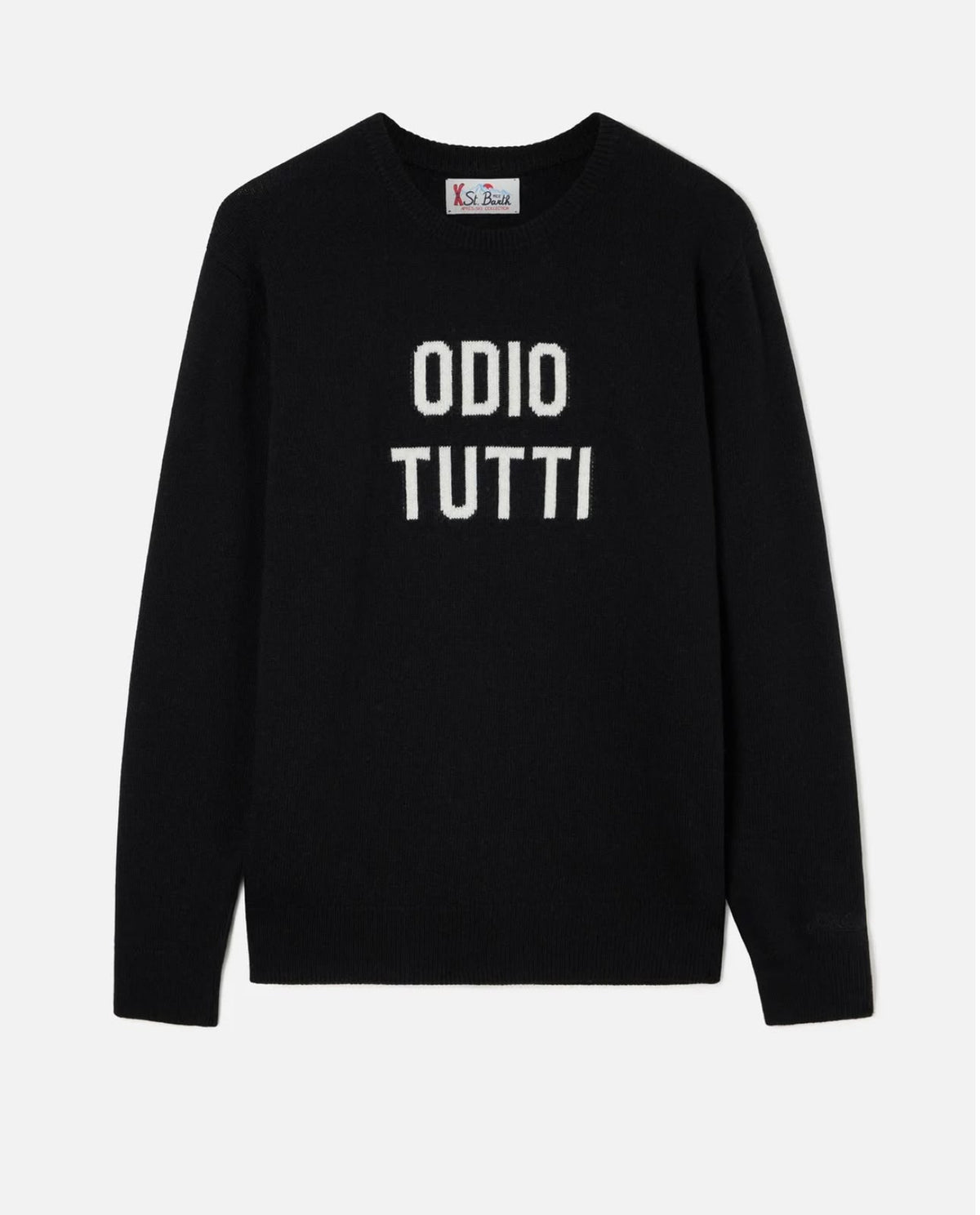 Maglione uomo MC2 Saint Barth Heron nero “Odio tutti”